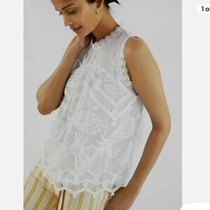 Maeve for Anthropologie lace sleeveless blouse.
